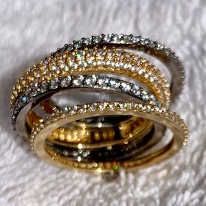 Henri Bendel Luxe Pave Stack Ring - Size 9